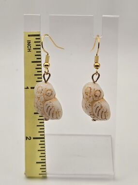 Gold-Accent Owl Drop Earrings - Women Jewelry